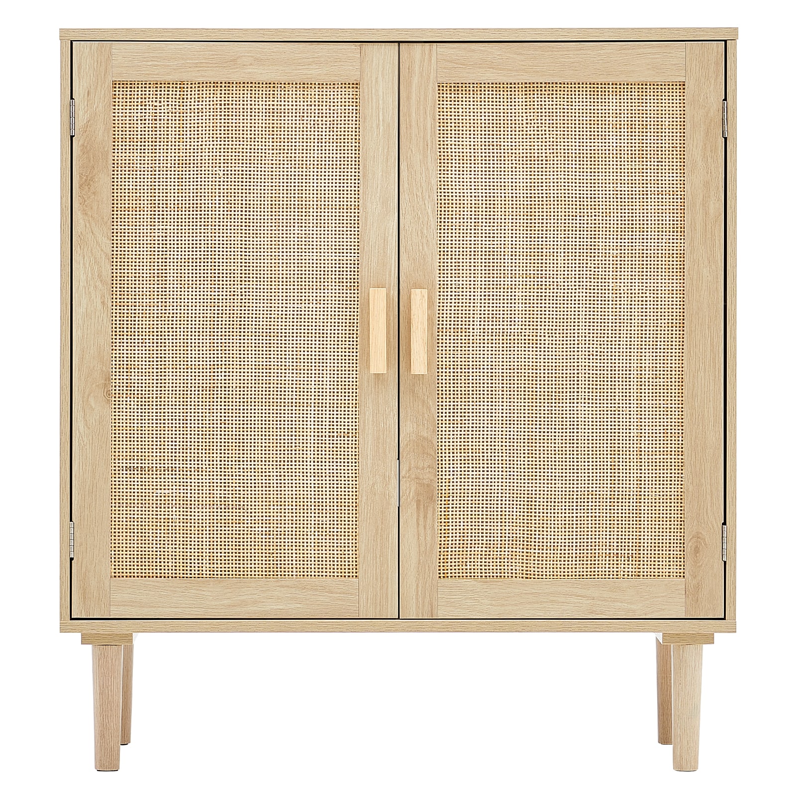 Rattan Storage Cabinet With Magnetic Doors And Adjustable Shelves_voghion.com